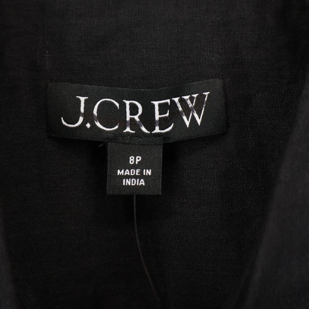 J.Crew Cerise Shirt Dress Ramie Black Size 8 Petite NWT - Picture 4 of 10